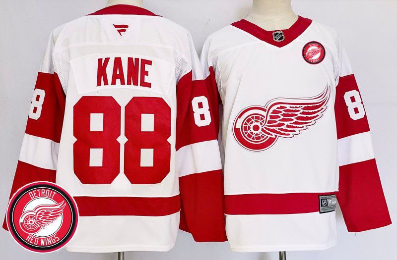 Men Detroit Red Wings #88 Kane White Fanatics 2025 NHL Jersey style 3